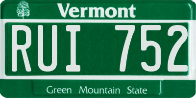 VT license plate RUI752