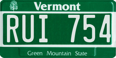 VT license plate RUI754