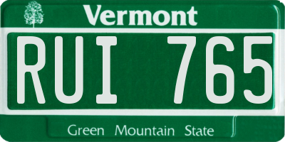 VT license plate RUI765