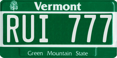 VT license plate RUI777
