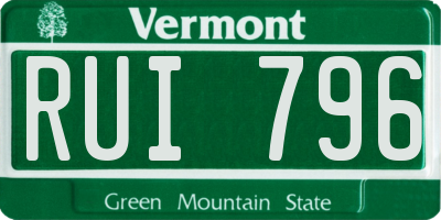VT license plate RUI796