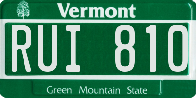 VT license plate RUI810