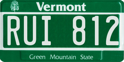 VT license plate RUI812