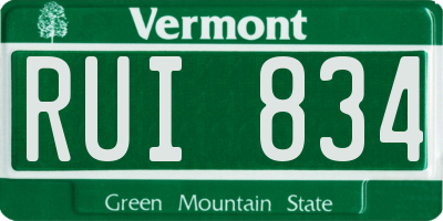 VT license plate RUI834
