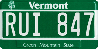 VT license plate RUI847