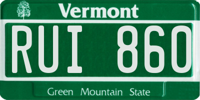 VT license plate RUI860