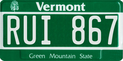VT license plate RUI867