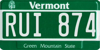 VT license plate RUI874
