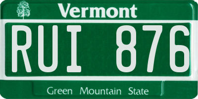 VT license plate RUI876