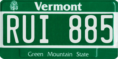 VT license plate RUI885