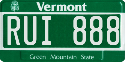 VT license plate RUI888