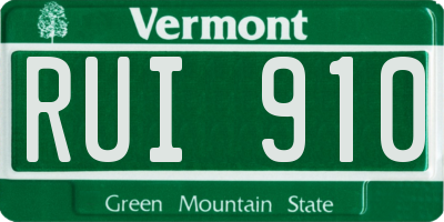 VT license plate RUI910