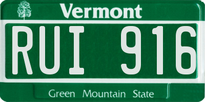 VT license plate RUI916