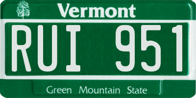 VT license plate RUI951