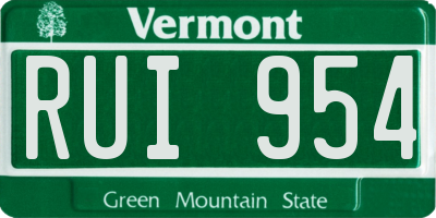 VT license plate RUI954