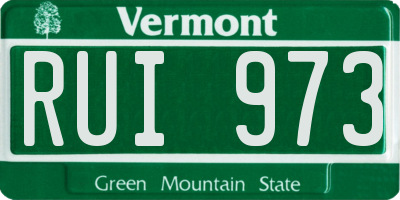 VT license plate RUI973