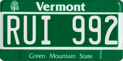 VT license plate RUI992