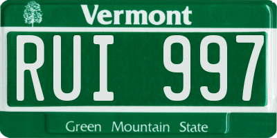 VT license plate RUI997