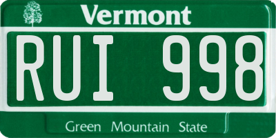 VT license plate RUI998