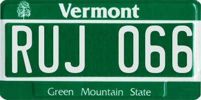 VT license plate RUJ066