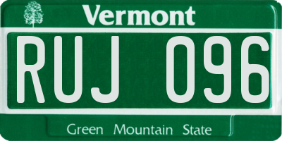 VT license plate RUJ096