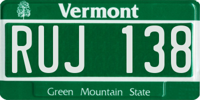 VT license plate RUJ138