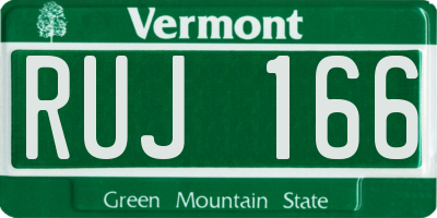VT license plate RUJ166