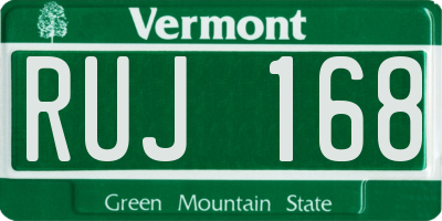 VT license plate RUJ168