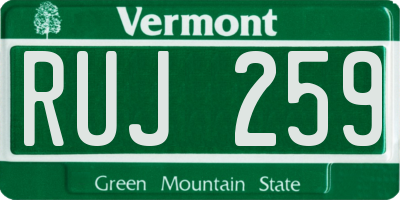 VT license plate RUJ259