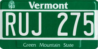 VT license plate RUJ275