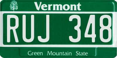 VT license plate RUJ348