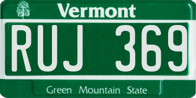 VT license plate RUJ369