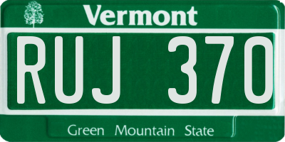 VT license plate RUJ370