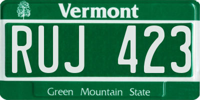 VT license plate RUJ423
