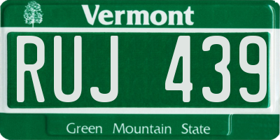 VT license plate RUJ439