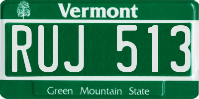 VT license plate RUJ513