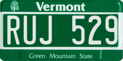 VT license plate RUJ529