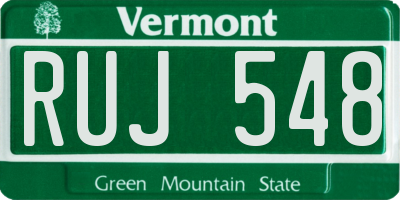 VT license plate RUJ548