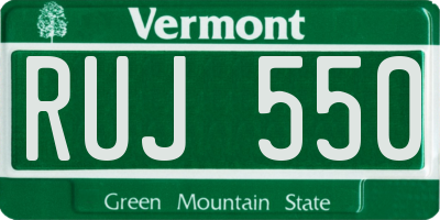 VT license plate RUJ550