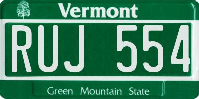 VT license plate RUJ554