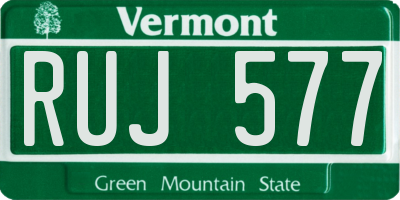 VT license plate RUJ577
