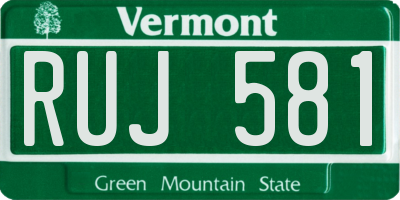 VT license plate RUJ581