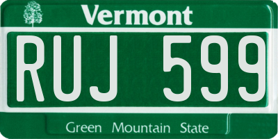 VT license plate RUJ599