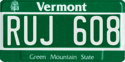 VT license plate RUJ608