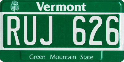 VT license plate RUJ626