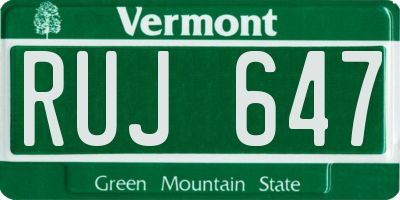 VT license plate RUJ647