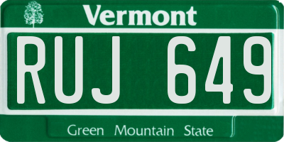 VT license plate RUJ649