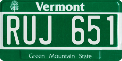 VT license plate RUJ651