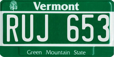 VT license plate RUJ653