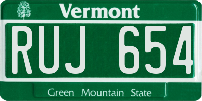 VT license plate RUJ654